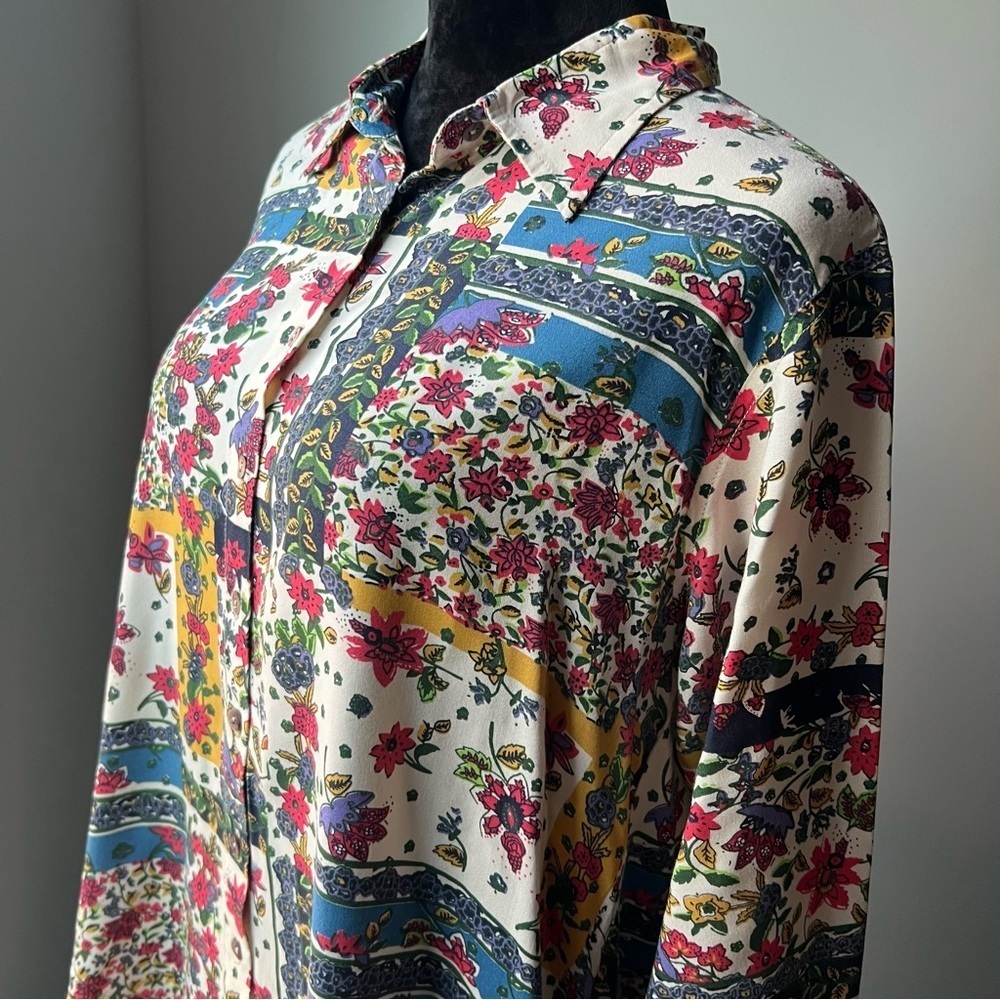 NATURAL LIFE Colorful Floral Button Down Shirt Dress - Picture 4 of 10